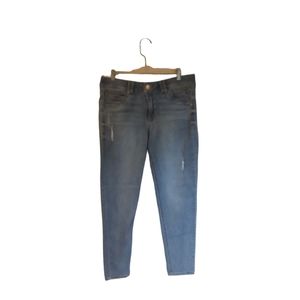 democracy ab technology Medium Wash Faded distressed jeans womens 12